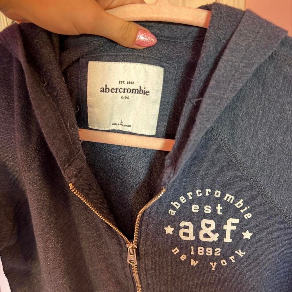 Abercrombie-fitch Men's Navy and Blue Hoodie